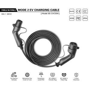 כבל טעינה Type 2 לרכב חשמלי תלת פאזי